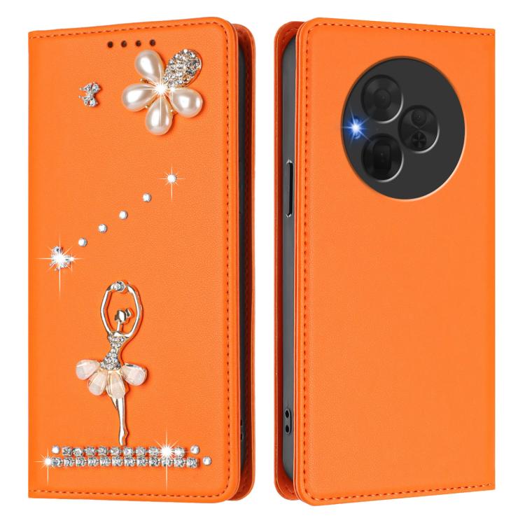 For TCL NxtPaper 60 Ultra 5G Ballet Girl Diamond Studded RFID Vegan Leather Phone Case