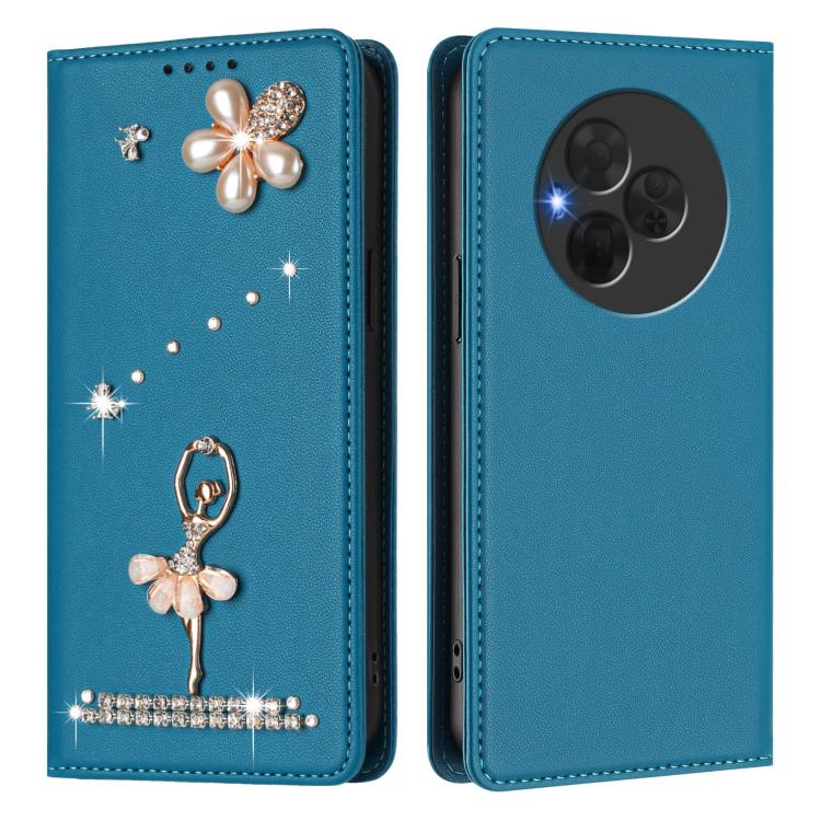 For TCL NxtPaper 60 Ultra 5G Ballet Girl Diamond Studded RFID Vegan Leather Phone Case