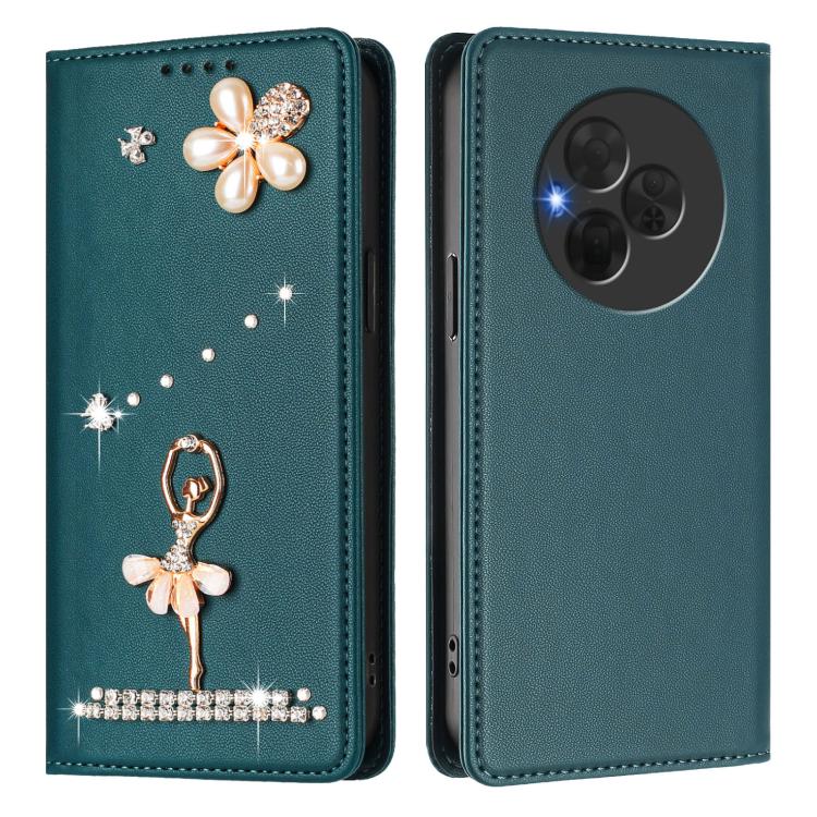 For TCL NxtPaper 60 Ultra 5G Ballet Girl Diamond Studded RFID Vegan Leather Phone Case