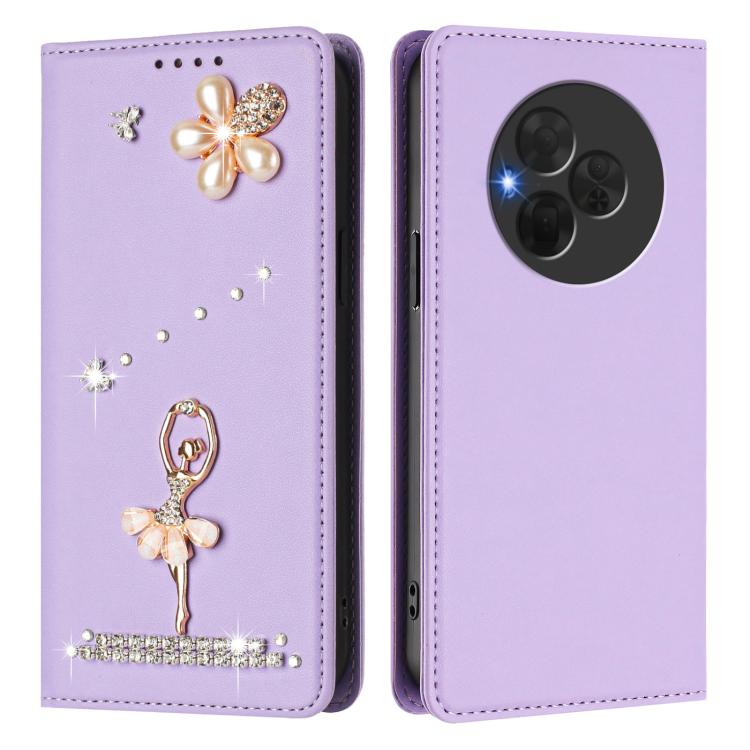 For TCL NxtPaper 60 Ultra 5G Ballet Girl Diamond Studded RFID Vegan Leather Phone Case