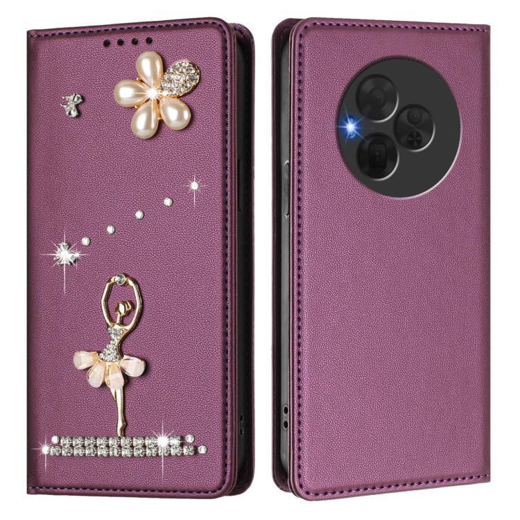 For TCL NxtPaper 60 Ultra 5G Ballet Girl Diamond Studded RFID Vegan Leather Phone Case