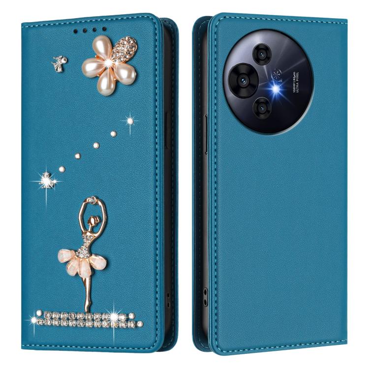 For TCL 50 Pro NxtPaper / 50 Nxtpaper Ballet Girl Diamond Studded RFID Vegan Leather Phone Case