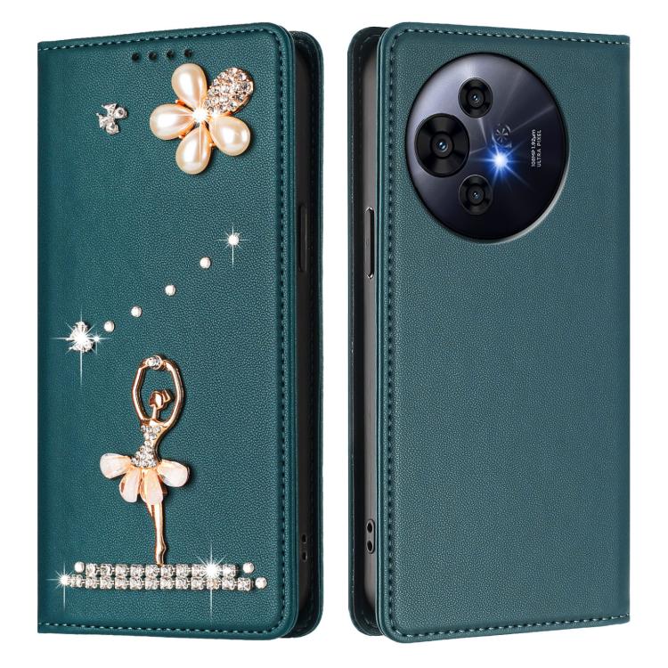 For TCL 50 Pro NxtPaper / 50 Nxtpaper Ballet Girl Diamond Studded RFID Vegan Leather Phone Case