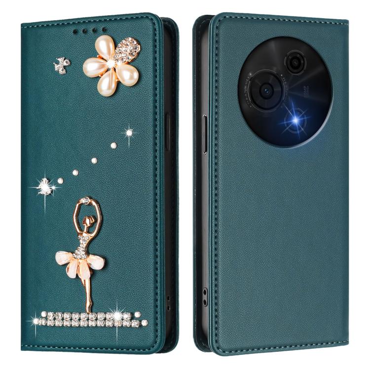 For TCL 60 Nxtpaper Ballet Girl Diamond Studded RFID Vegan Leather Phone Case