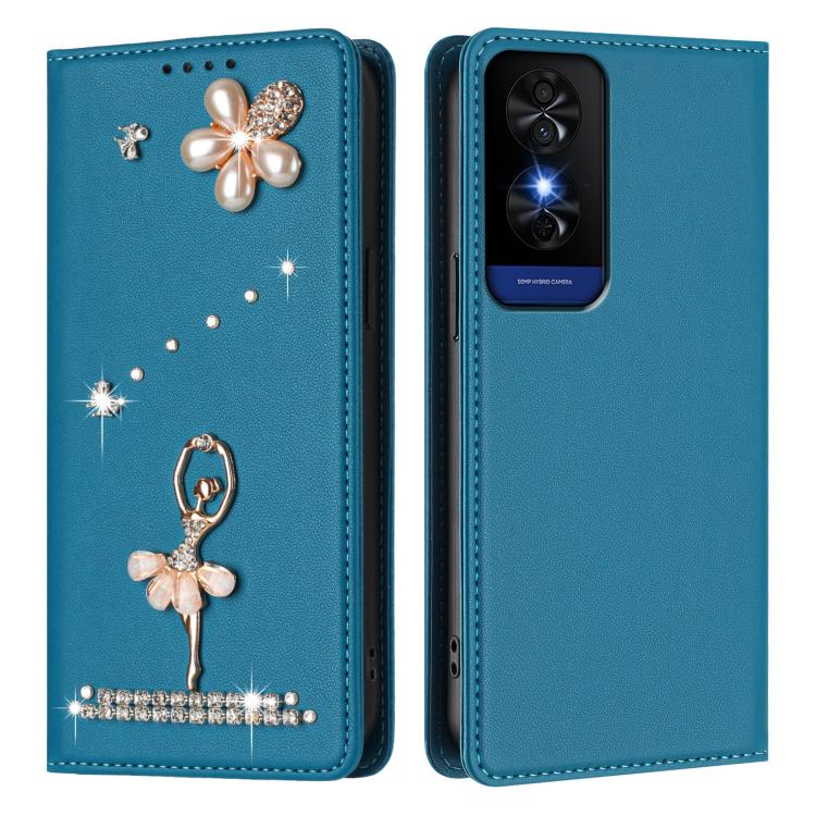 For TCL 50 5G/50 XE Nxtpaper/50 XE 5G Ballet Girl Diamond Studded RFID Vegan Leather Phone Case