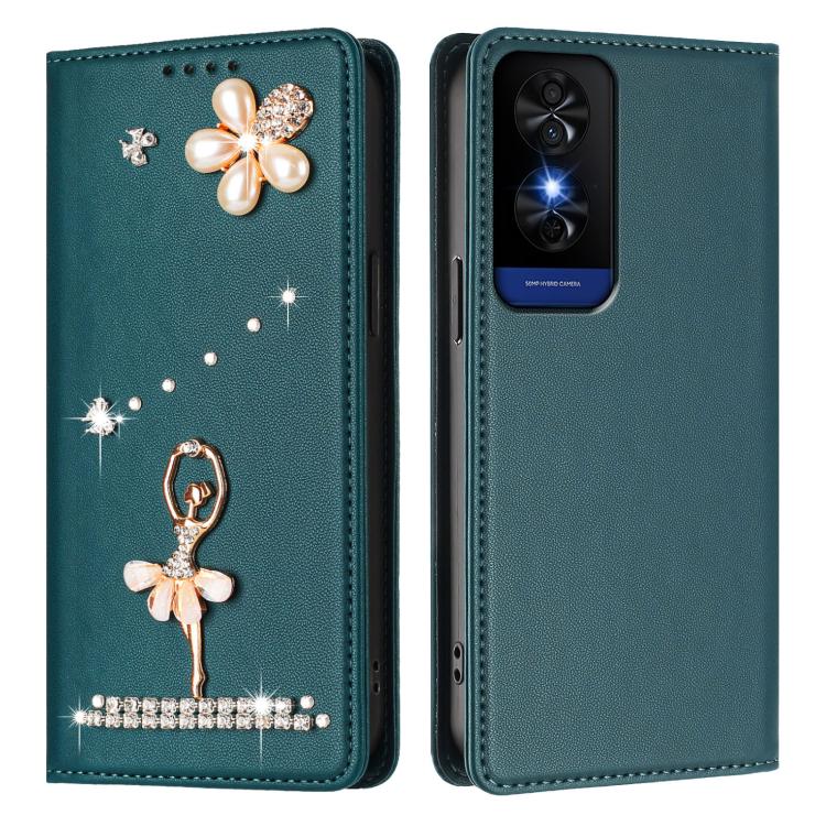 For TCL 50 5G/50 XE Nxtpaper/50 XE 5G Ballet Girl Diamond Studded RFID Vegan Leather Phone Case