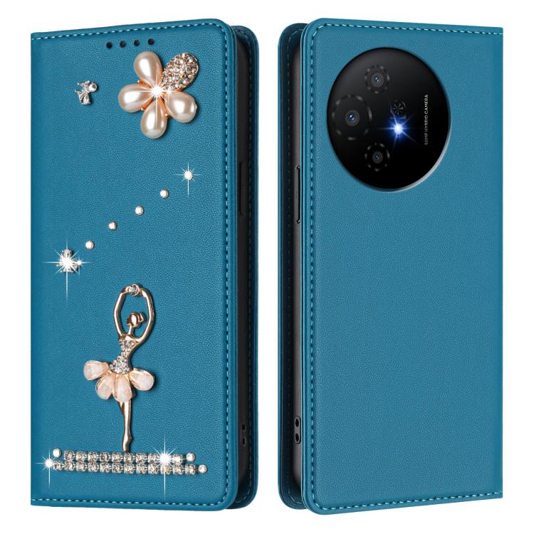 For TCL 50 XL 5G / 50 XL Nxtpaper Ballet Girl Diamond Studded RFID Vegan Leather Phone Case