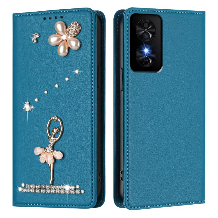 For TCL 50 SE / 40 Nxtpaper 4G Ballet Girl Diamond Studded RFID Vegan Leather Phone Case