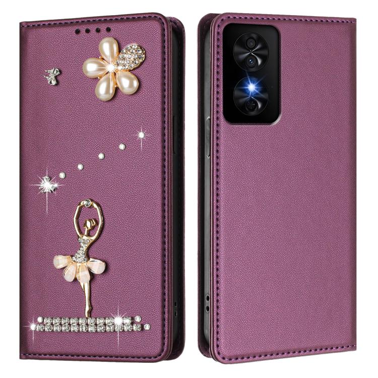 For TCL 50 SE / 40 Nxtpaper 4G Ballet Girl Diamond Studded RFID Vegan Leather Phone Case