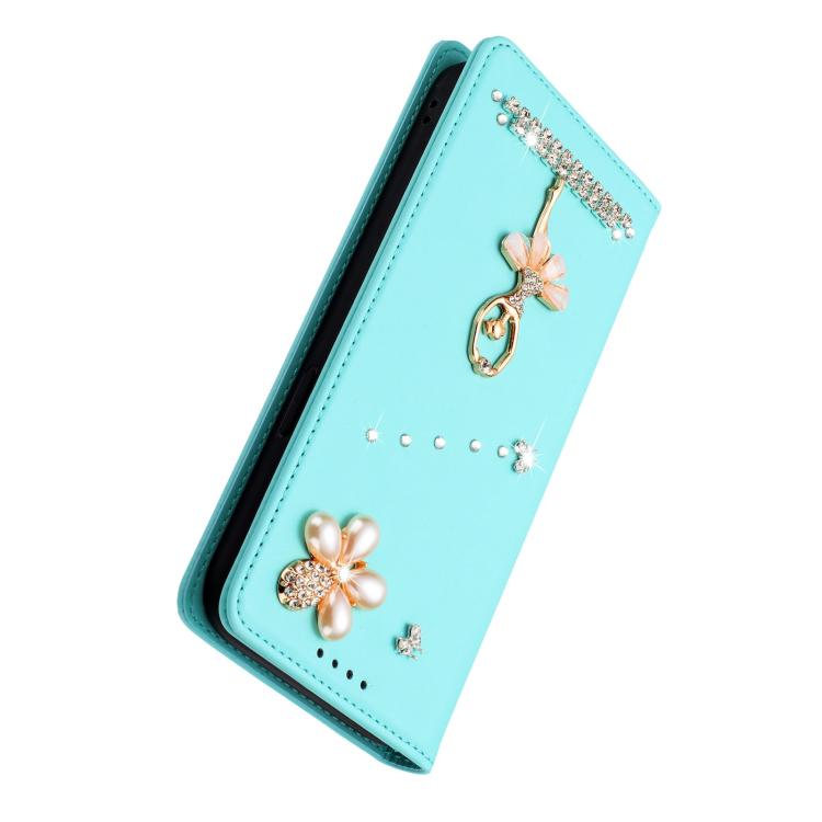For Google Pixel 7a Ballet Girl Diamond Studded RFID Vegan Leather Phone Case