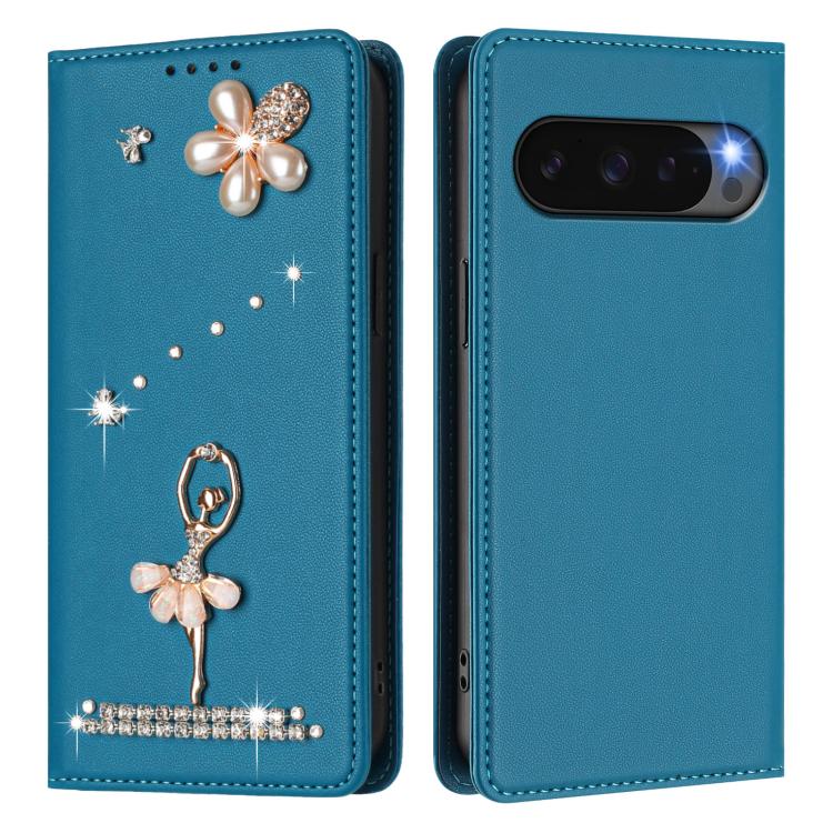 For Google Pixel 10 5G Global Ballet Girl Diamond Studded RFID Vegan Leather Phone Case