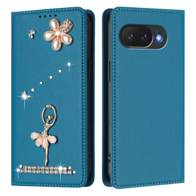 For Google Pixel 10a Ballet Girl Diamond Studded RFID Vegan Leather Phone Case