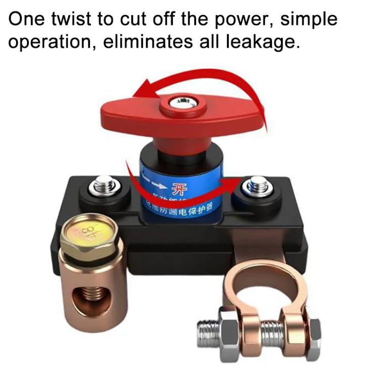 12V-24V Car Multifunctional Pure Copper Battery Disconnect Switch - Black Red