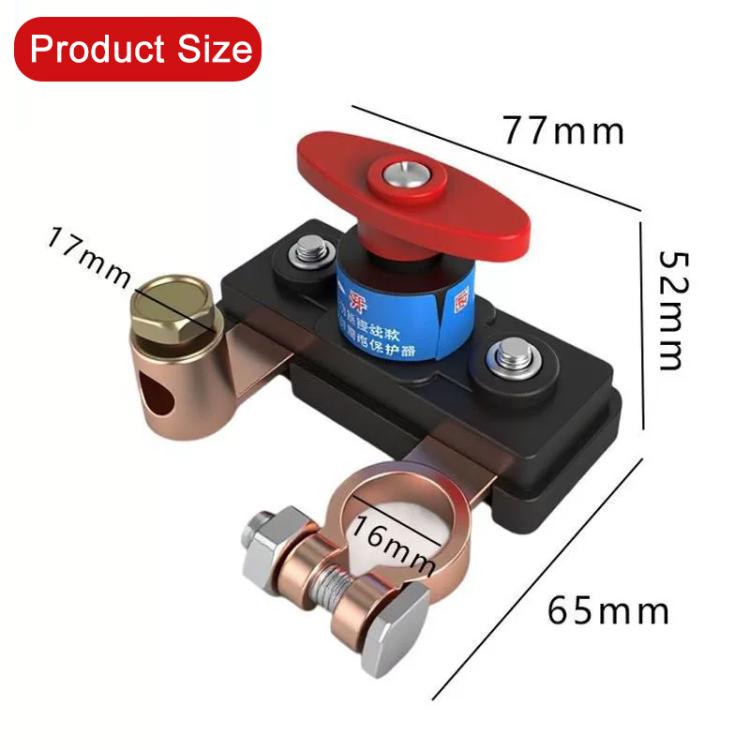 12V-24V Car Multifunctional Pure Copper Battery Disconnect Switch - Black Red