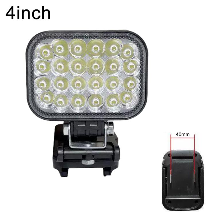 4 inch Square High and Low Beam Outdoor Portable Dual USB LED Emergency Work Light, For Makita Battery Slot
