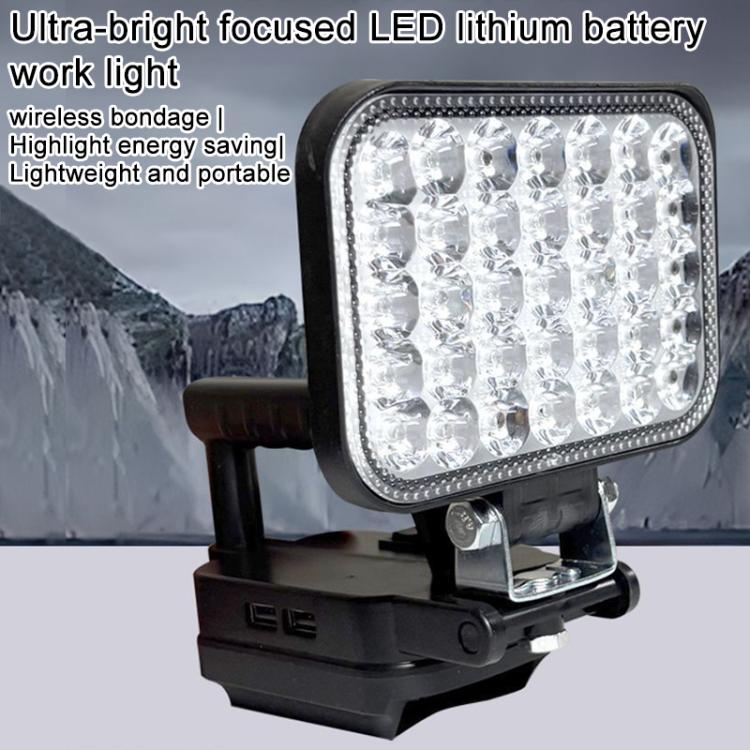 5 inch Square High and Low Beam Outdoor Portable Dual USB LED Emergency Work Light, For Makita Battery Slot