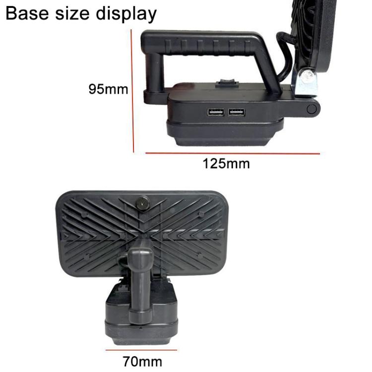 5 inch Square High and Low Beam Outdoor Portable Dual USB LED Emergency Work Light, For Makita Battery Slot