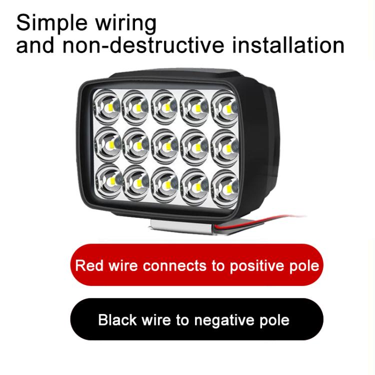 15 LEDs DC12-80V IP68 Waterproof Car Ultra-bright LED Spotlight