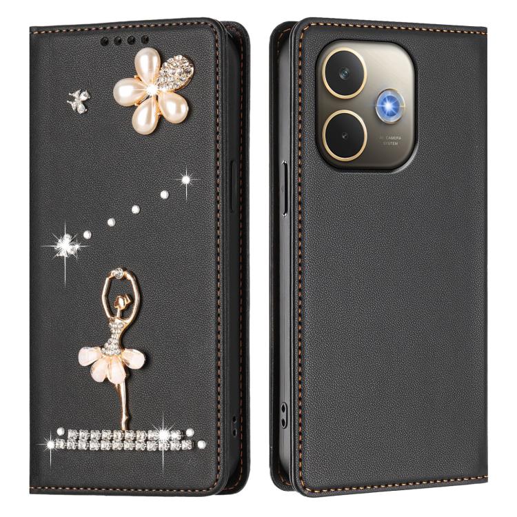 For OPPO A5 Pro 4G / 5G Global Ballet Girl Diamond Studded RFID Vegan Leather Phone Case