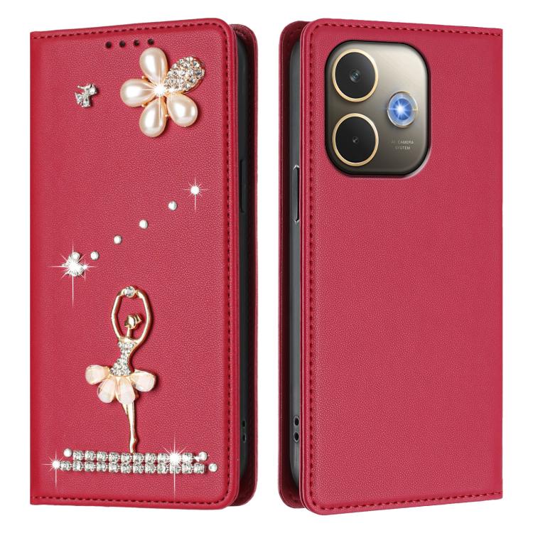 For OPPO A5 Pro 4G / 5G Global Ballet Girl Diamond Studded RFID Vegan Leather Phone Case