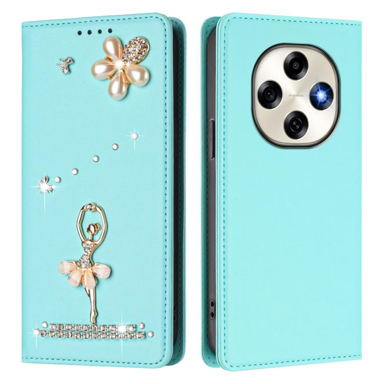 For OPPO F31 Pro 5G Ballet Girl Diamond Studded RFID Vegan Leather Phone Case