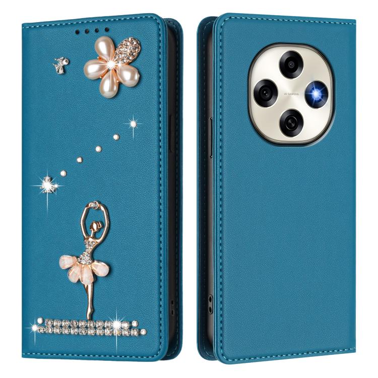 For OPPO F31 Pro 5G Ballet Girl Diamond Studded RFID Vegan Leather Phone Case