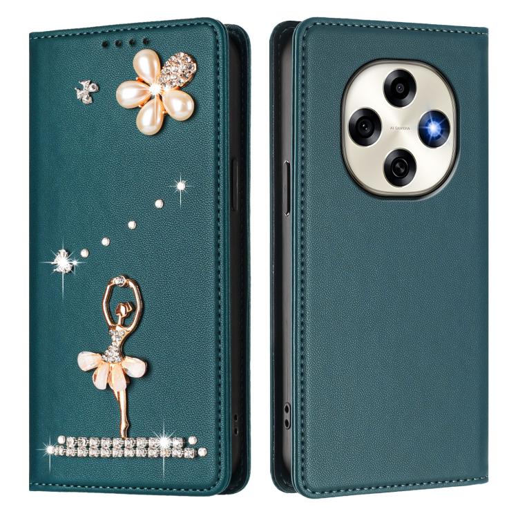 For OPPO F31 Pro 5G Ballet Girl Diamond Studded RFID Vegan Leather Phone Case
