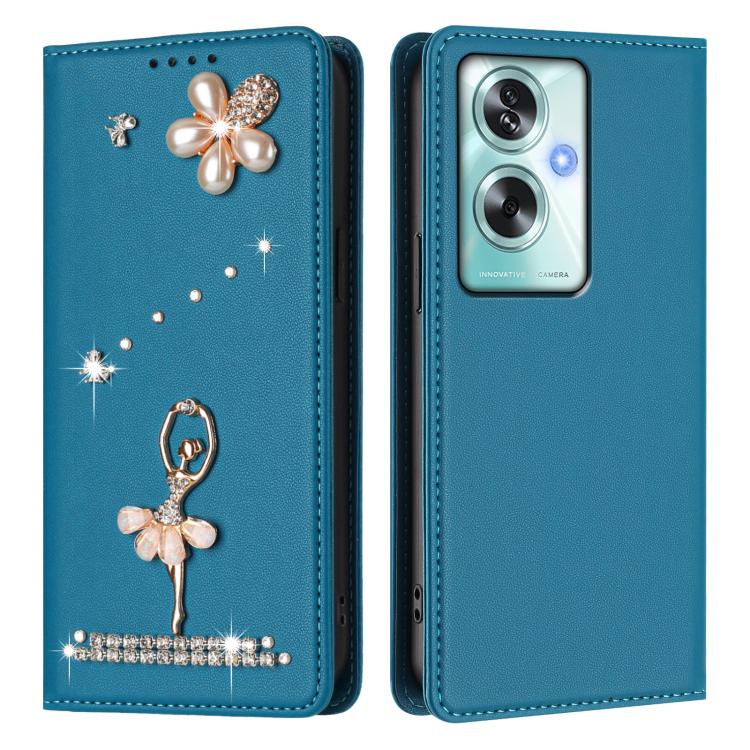 For OPPO A79 5G Global Ballet Girl Diamond Studded RFID Vegan Leather Phone Case