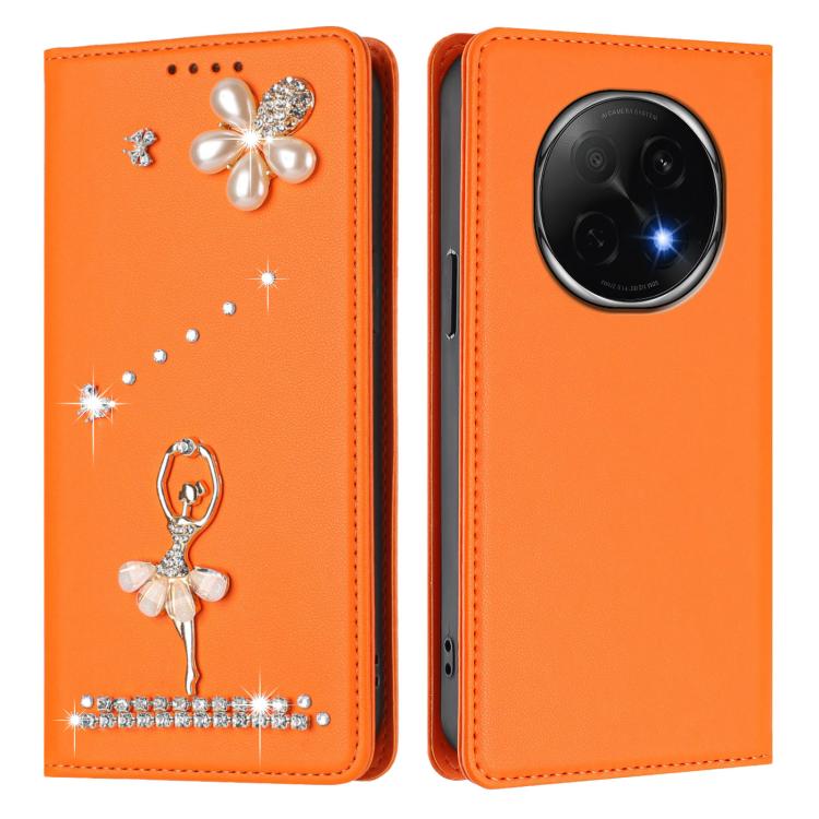 For OPPO F29 Pro 5G Global Ballet Girl Diamond Studded RFID Vegan Leather Phone Case