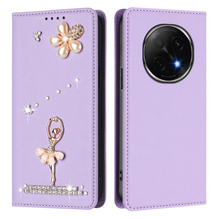 For OPPO F29 Pro 5G Global Ballet Girl Diamond Studded RFID Vegan Leather Phone Case
