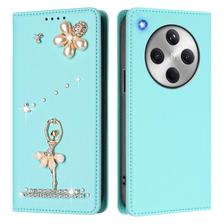 For OPPO Find X8 5G Global Ballet Girl Diamond Studded RFID Vegan Leather Phone Case