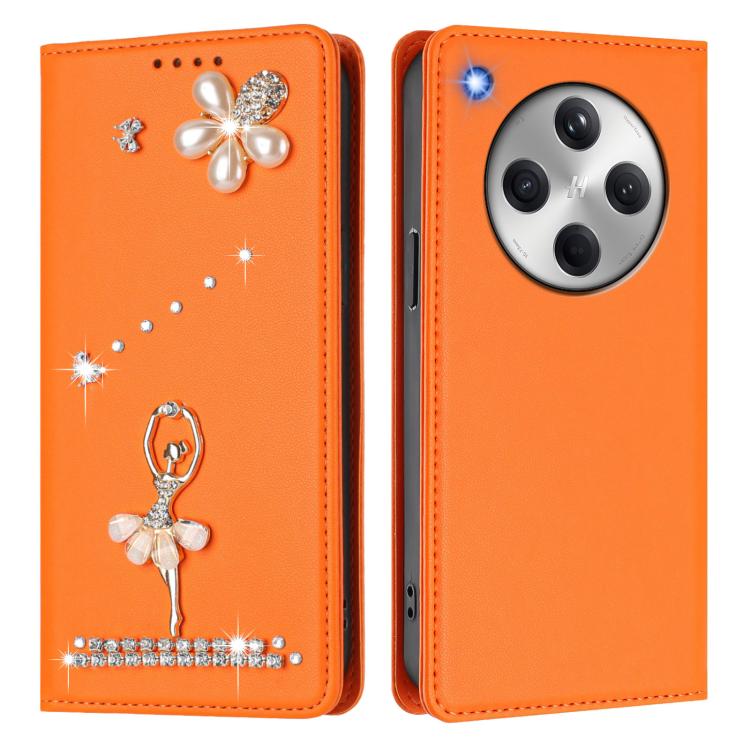For OPPO Find X8 5G Global Ballet Girl Diamond Studded RFID Vegan Leather Phone Case