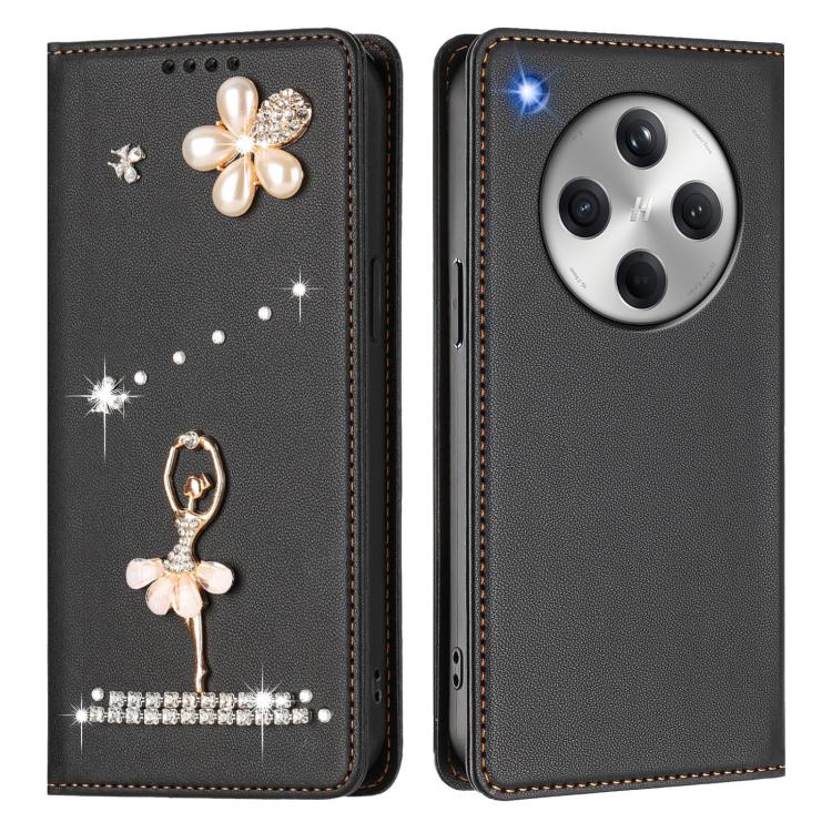 For OPPO Find X8 5G Global Ballet Girl Diamond Studded RFID Vegan Leather Phone Case