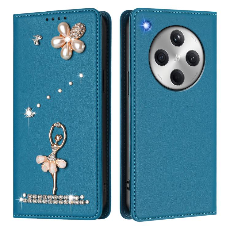 For OPPO Find X8 5G Global Ballet Girl Diamond Studded RFID Vegan Leather Phone Case