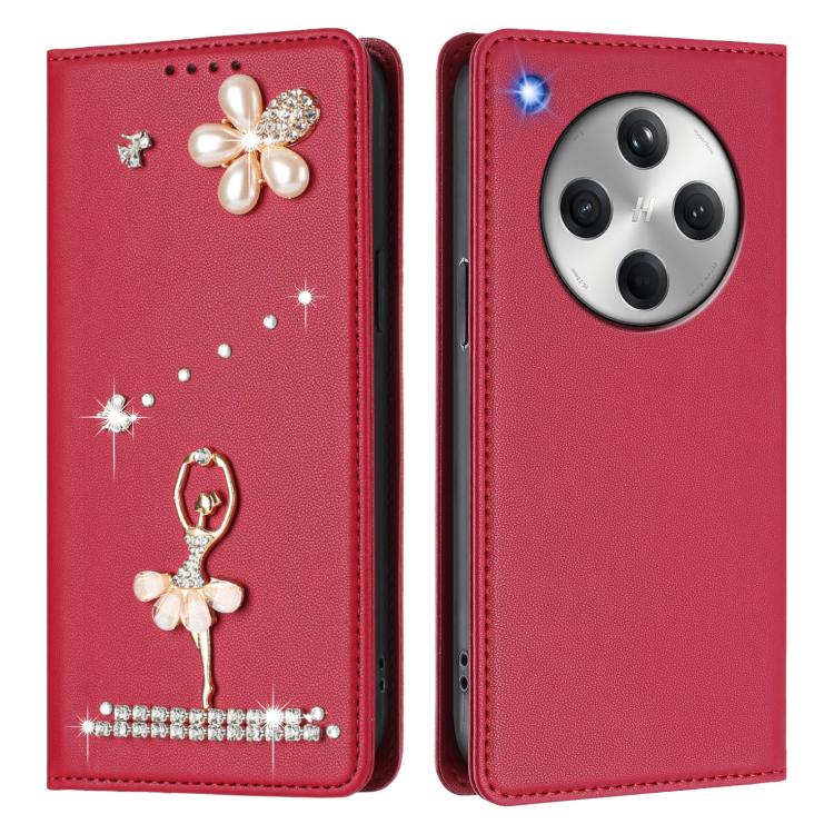 For OPPO Find X8 5G Global Ballet Girl Diamond Studded RFID Vegan Leather Phone Case