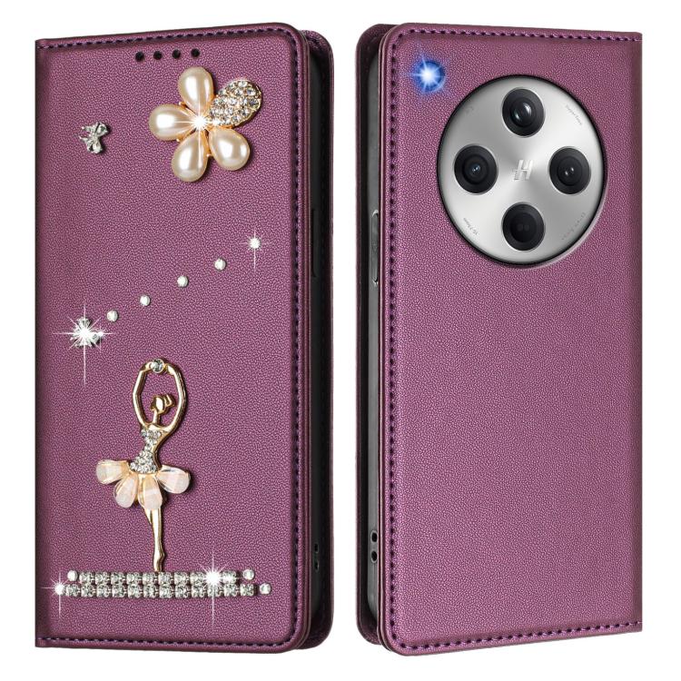 For OPPO Find X8 5G Global Ballet Girl Diamond Studded RFID Vegan Leather Phone Case