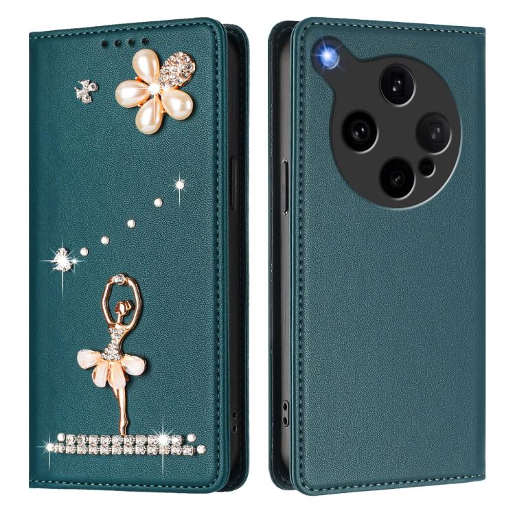 For OPPO Find X8 Ultra 5G Ballet Girl Diamond Studded RFID Vegan Leather Phone Case