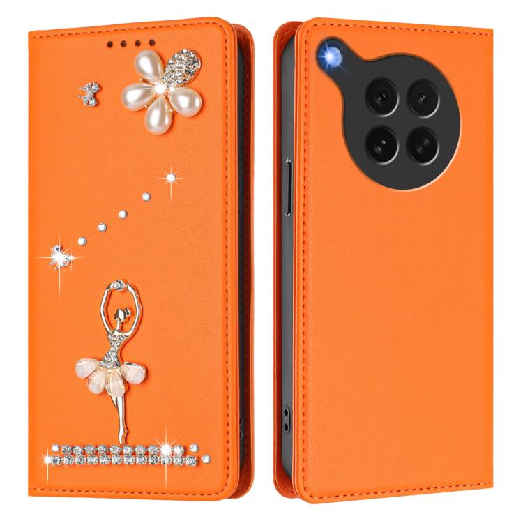 For OPPO Find X8s 5G Ballet Girl Diamond Studded RFID Vegan Leather Phone Case