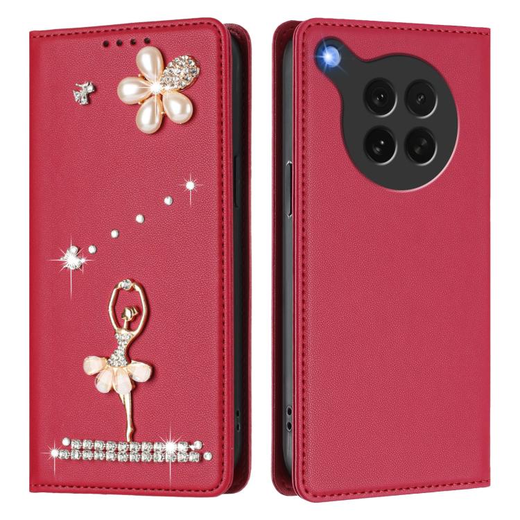 For OPPO Find X8s 5G Ballet Girl Diamond Studded RFID Vegan Leather Phone Case