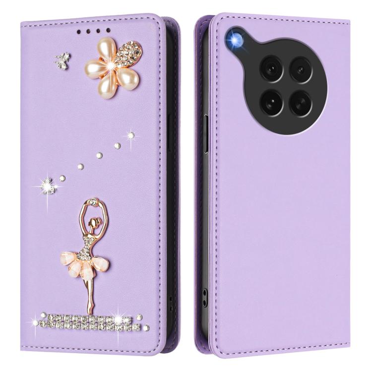 For OPPO Find X8s 5G Ballet Girl Diamond Studded RFID Vegan Leather Phone Case