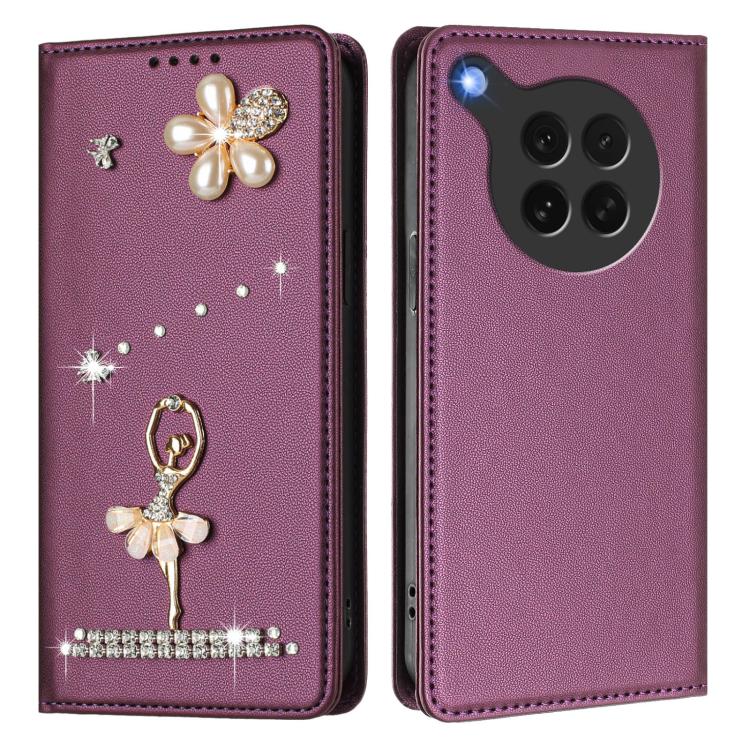 For OPPO Find X8s 5G Ballet Girl Diamond Studded RFID Vegan Leather Phone Case