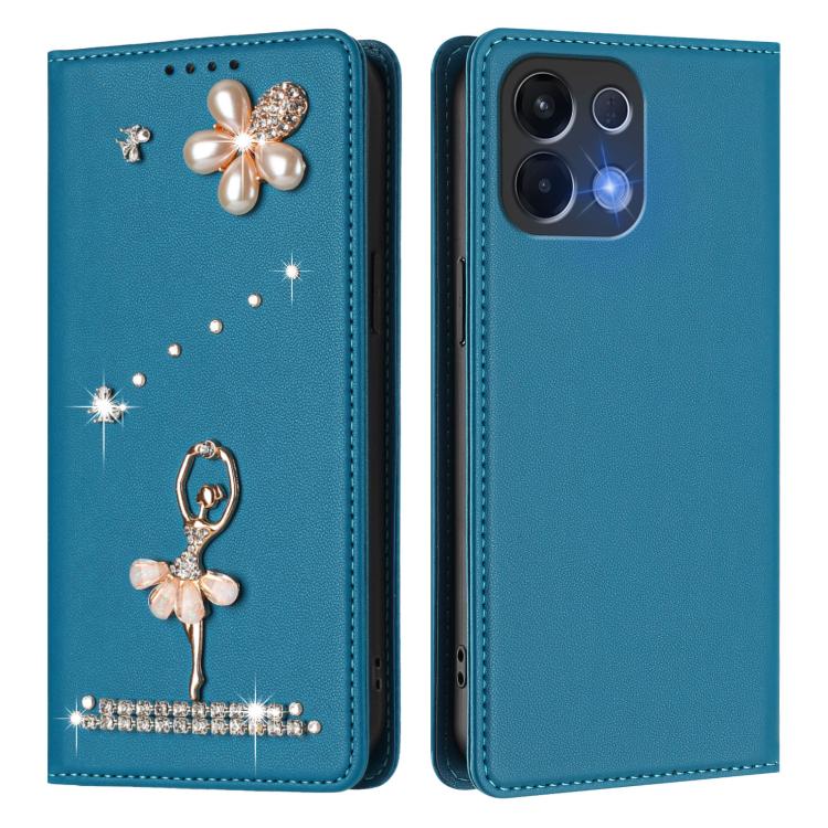 For OPPO K13 5G India Ballet Girl Diamond Studded RFID Vegan Leather Phone Case