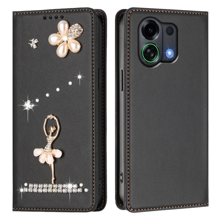 For OPPO K13 Turbo Ballet Girl Diamond Studded RFID Vegan Leather Phone Case