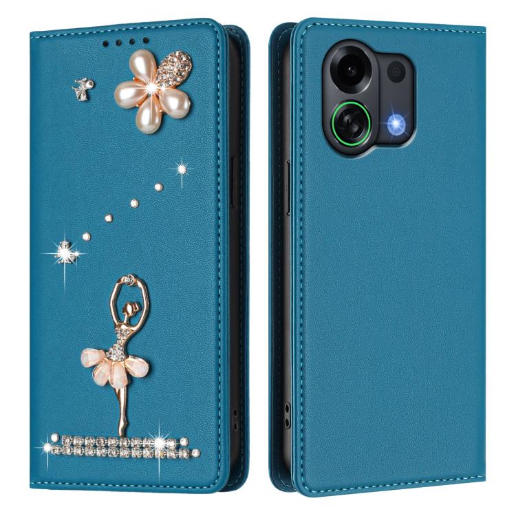 For OPPO K13 Turbo Ballet Girl Diamond Studded RFID Vegan Leather Phone Case