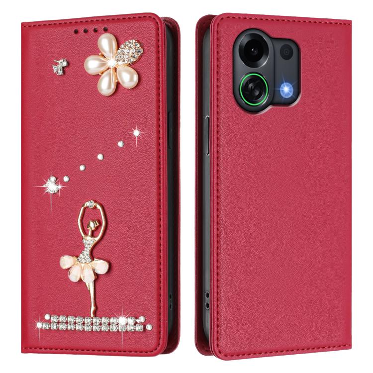 For OPPO K13 Turbo Ballet Girl Diamond Studded RFID Vegan Leather Phone Case