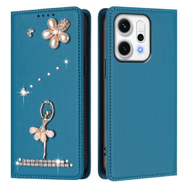 For OPPO Reno14 Pro 5G Global Ballet Girl Diamond Studded RFID Vegan Leather Phone Case