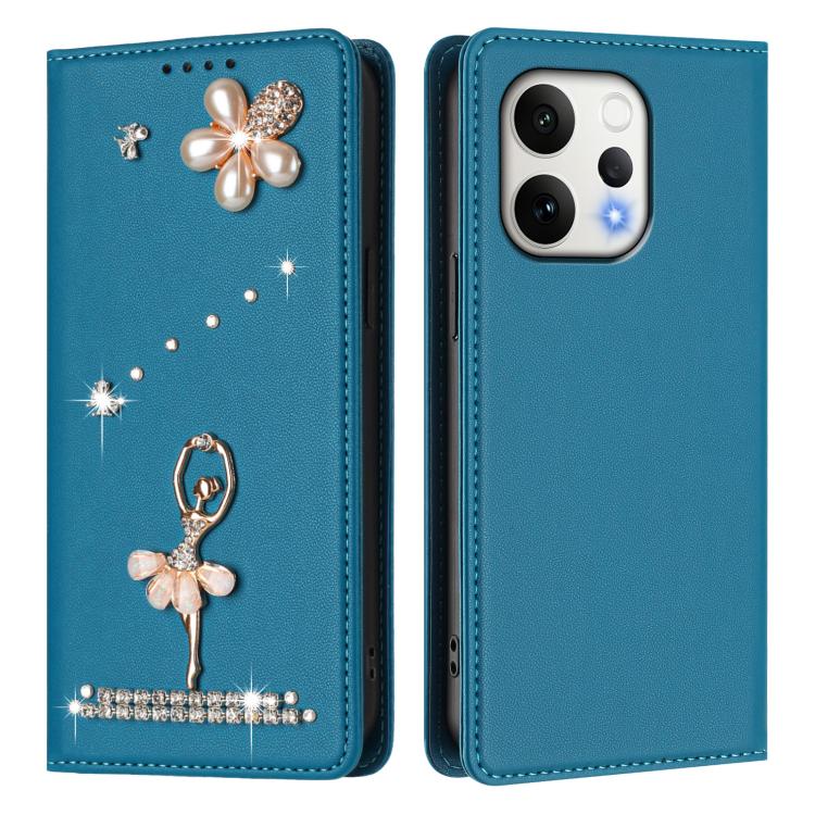 For OPPO Reno15 5G Global Ballet Girl Diamond Studded RFID Vegan Leather Phone Case