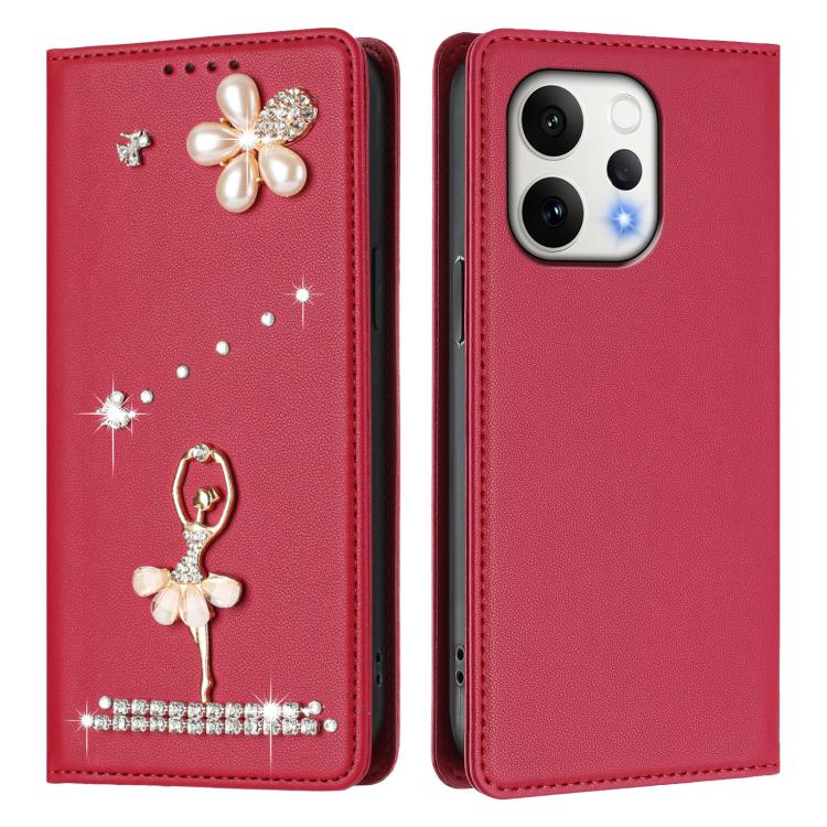 For OPPO Reno15 5G Global Ballet Girl Diamond Studded RFID Vegan Leather Phone Case