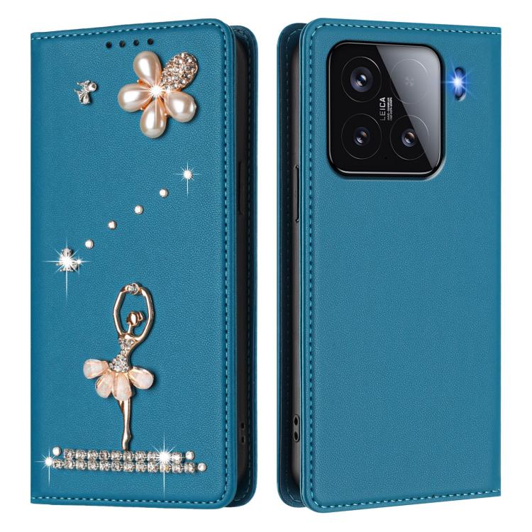For Xiaomi 15 5G Ballet Girl Diamond Studded RFID Vegan Leather Phone Case