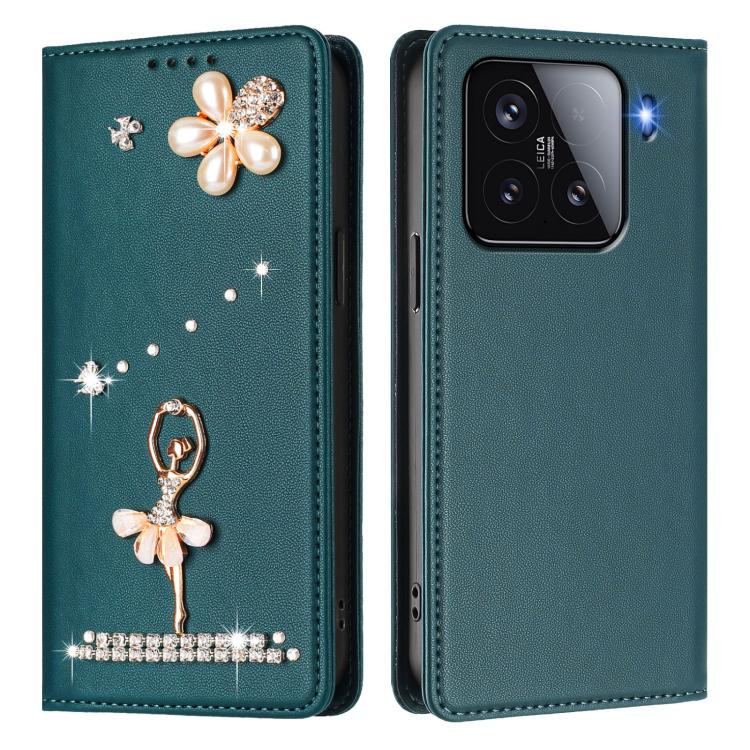 For Xiaomi 15 5G Ballet Girl Diamond Studded RFID Vegan Leather Phone Case